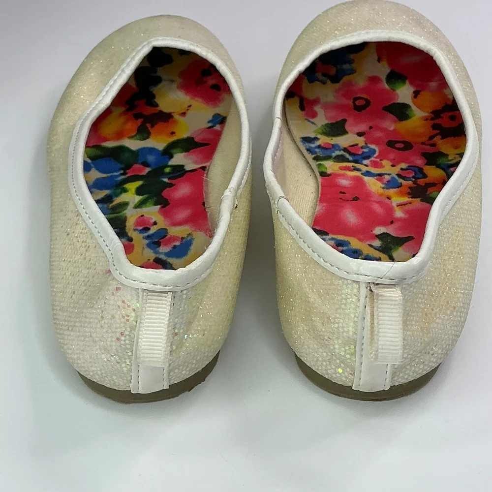 Faded Glory Iridescent Ballet Flat Kids Size 13 Glitter Sparkle Slip On Shoes